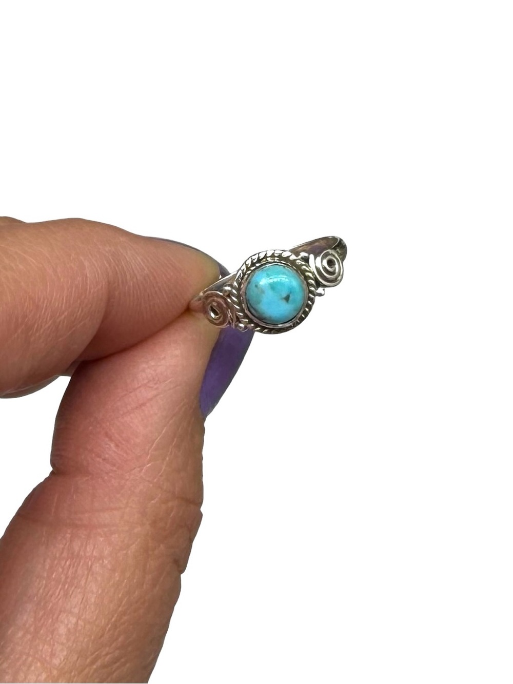 Kingman Turquoise Ring Size 6 Solid 925 Sterling Silver - Picture 3 of 6